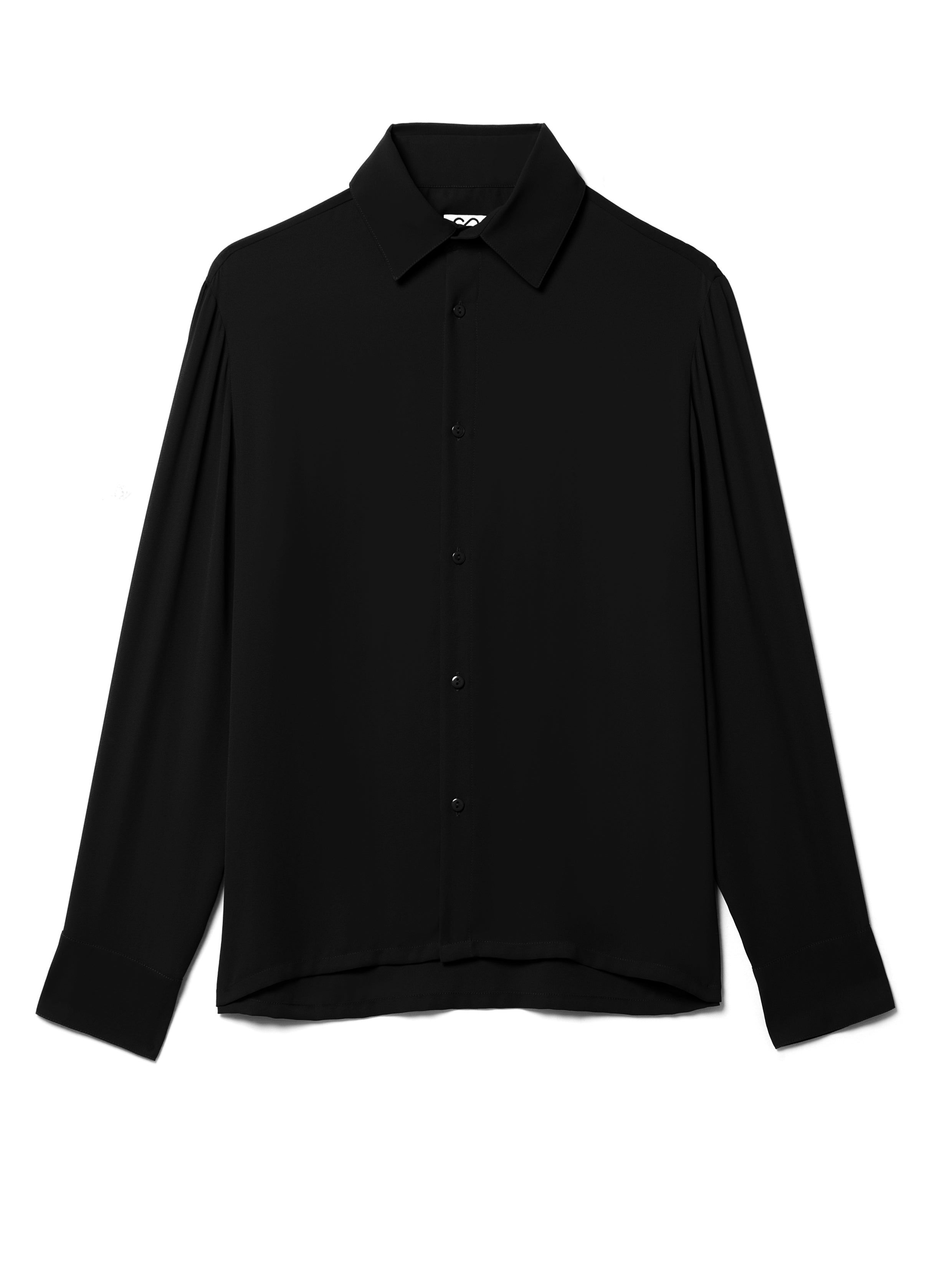 Black silk shirt on a white background