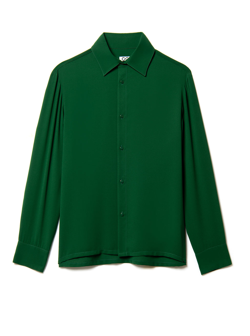 Green silk shirt on a white background