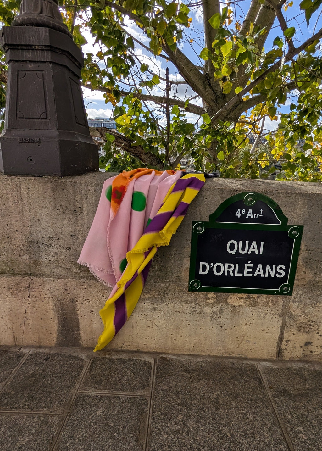 large colorful cashmere foulard cubist print