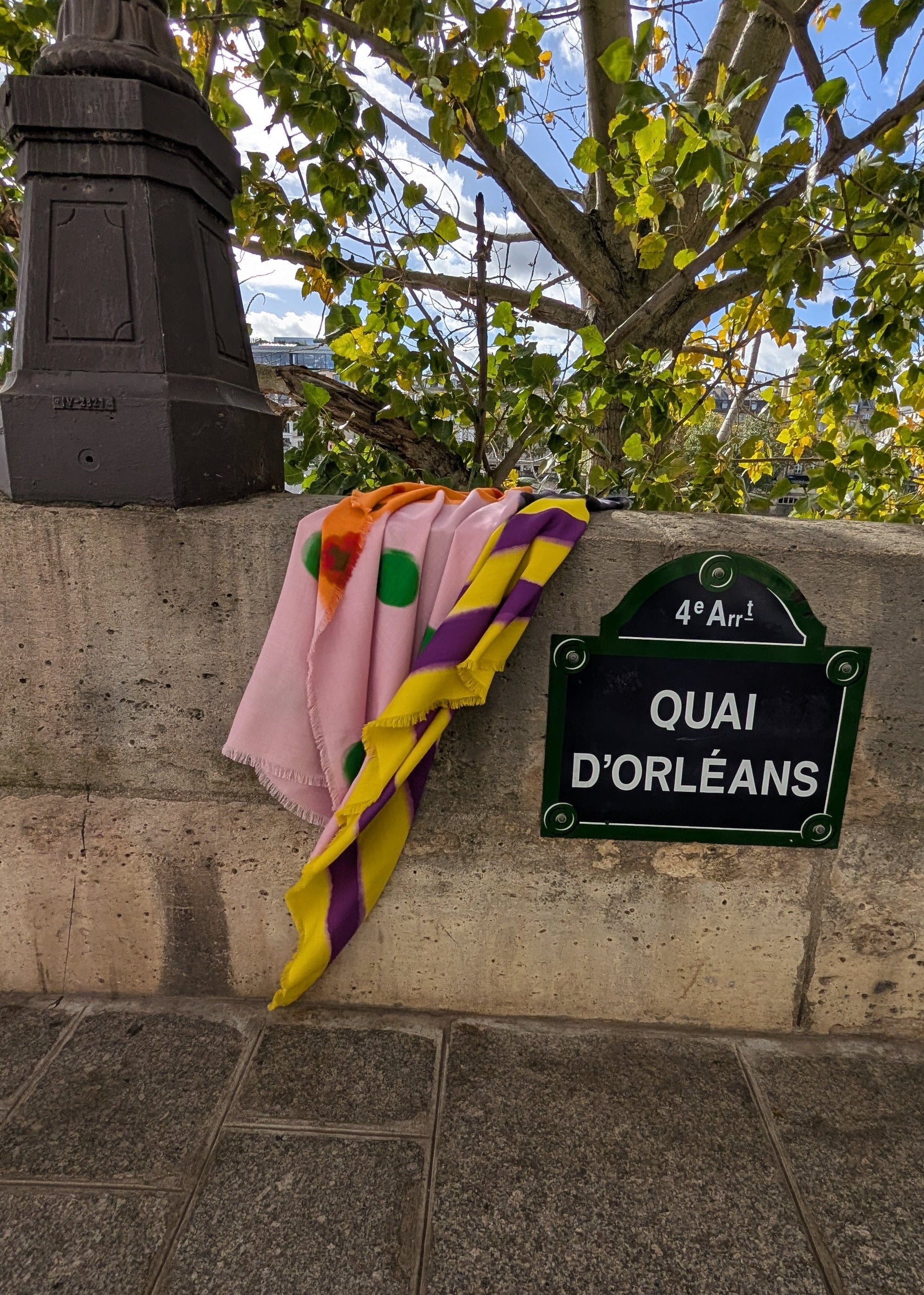 large colorful cashmere foulard cubist print